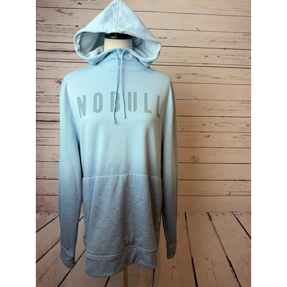 NOBULL Ombre Hoodie Large Logo Funnel Neck Sweatshirt No Bull Pullover Training